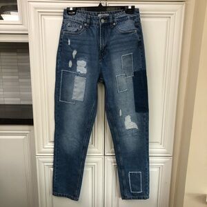 NWT Lucky Brand women’s Ultra Rise Mom patchwork jeans